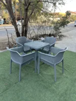 ⁦طقم بايونير(ترابيزة60*60) – رصاصي⁩ - الصورة ⁦2⁩