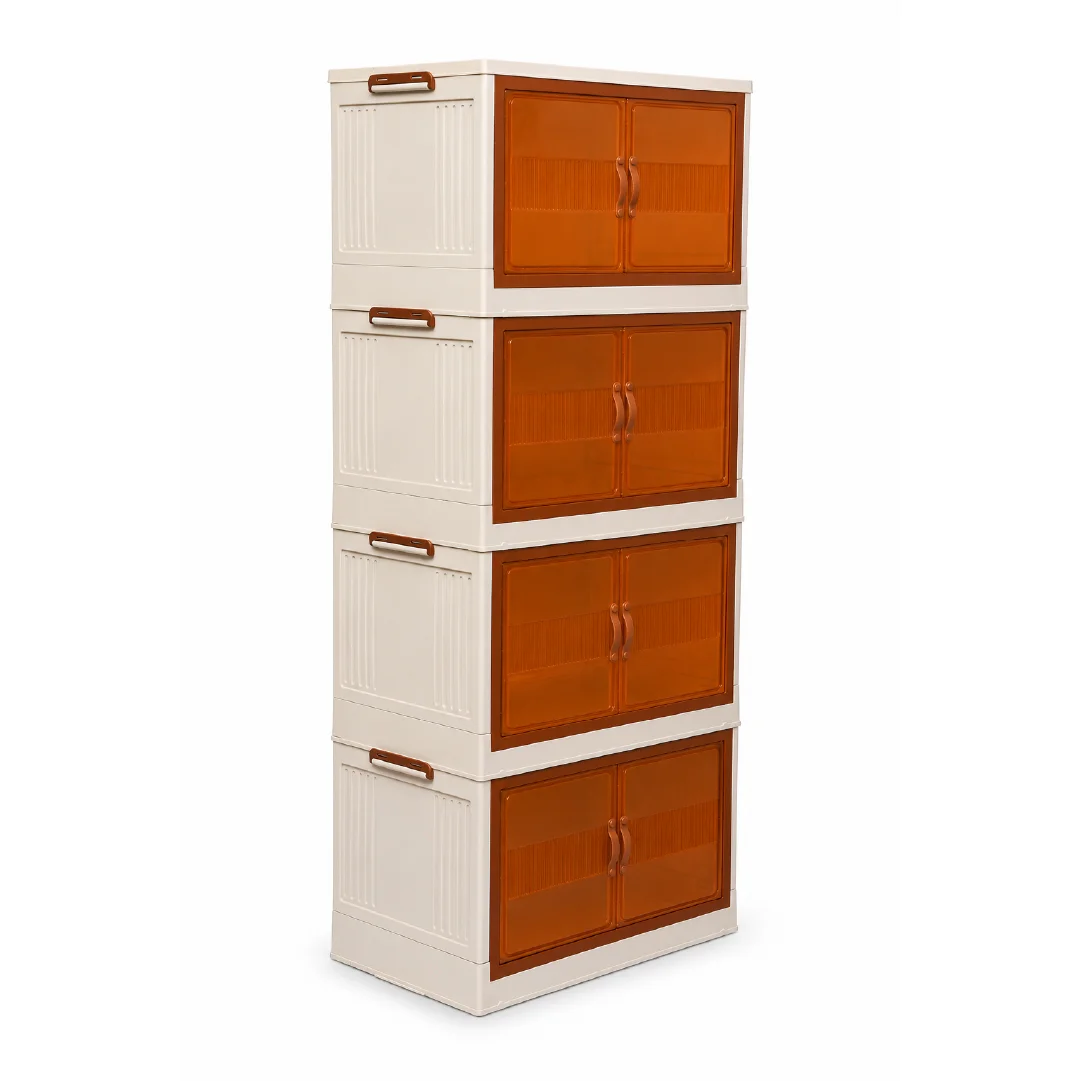4-Floors-Brown-1-100 Smart 4-Tier Cabinet - Image 1