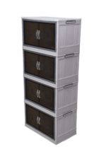 Smart 4-Tier Cabinet– white gray - Image 2